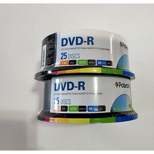 Polaroid DVD-R 4.7GB 120 Min 16x Recordable Discs - 2 Spindles‎ of 25 = 50 Discs